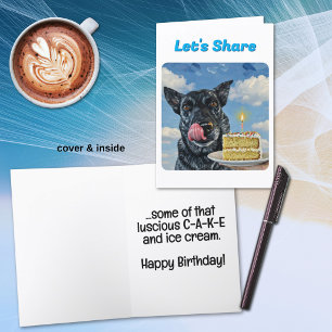 Fun Cattle Dog Oil Paint Texture Cover Card
