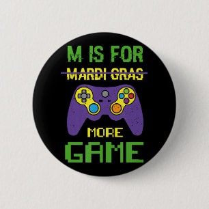Fun Celebrate Mardi Gras Video Game Controller Gam 6 Cm Round Badge