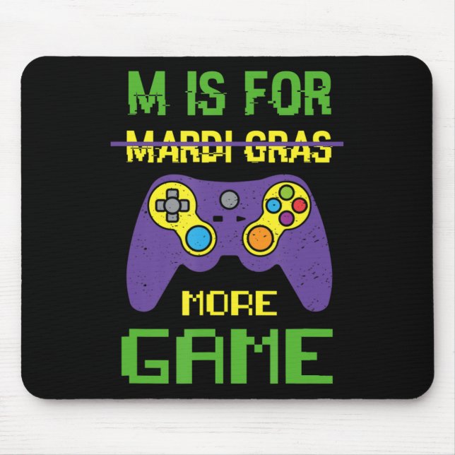 Fun Celebrate Mardi Gras Video Game Controller Gam Mouse Mat (Front)
