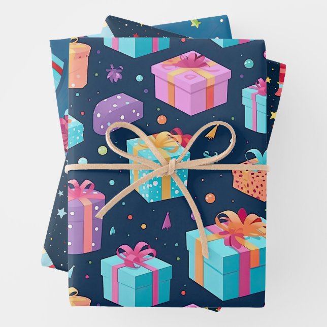 Fun Celebration Birthday present theme  Wrapping Paper Sheet (In situ)