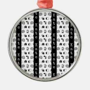 Fun Cell Phone Text Messaging Pattern CUSTOM NAME Metal Tree Decoration