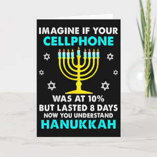Fun Cellphone 8 Days Understand Jewish Hanukkah Ch Card