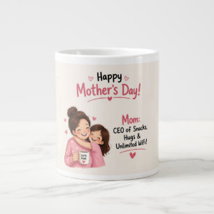 Fun CEO of Snacks & Hugs Illustration Large Coffee Mug