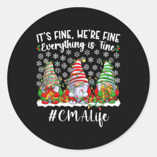 Fun Certified Medical Istant Christmas Cma Xmas Pa Classic Round Sticker