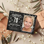 Fun Chalkboard Doodle Photo Surprise 70th Birthday Invitation<br><div class="desc">Fun modern chalkboard doodle photo 'Shhh... It's a Surprise' 70th Birthday Party Invitation! Simply upload a picture and customise the template with your own event details.</div>