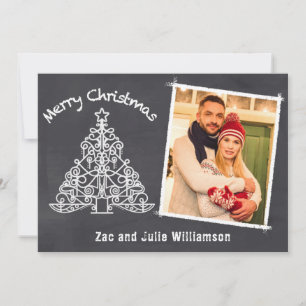 Fun Chalkboard Photo Christmas Holiday Card