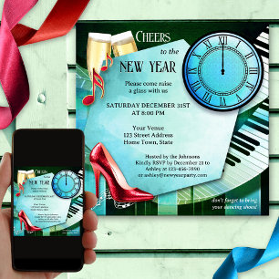 Fun Champagne Dance New Years Eve Invitation