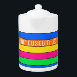 FUN CHEERFUL NEON FLUORESCENT COLOR STRIPED LINES<br><div class="desc">Trendy bright neon fluorescent colour stripy lines pattern. This colourful design has colourful horizontal stripes of yellow, pink, green, blue and yellow interspersed with thin black lines. There is also space to add custom text if you would like, or delete if you prefer it plain. It is trendy, fun, bright...</div>