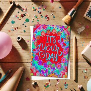 Fun Cheerful Trendy Colourful Happy Birthday Card