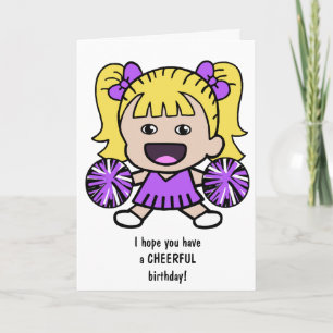 Fun Cheerleader Birthday Card for Girls
