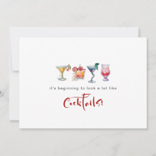 Fun Cheers To The Season Cocktails Holiday Card