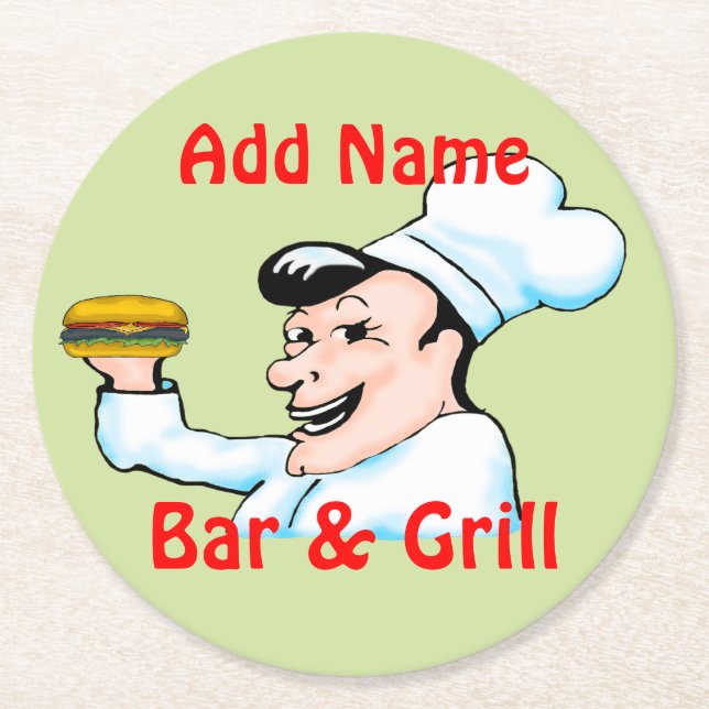 Fun Chef Coasters (Customisable) (Front)