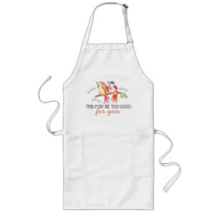 Fun Chef Comment Watercolor Birds Long Apron