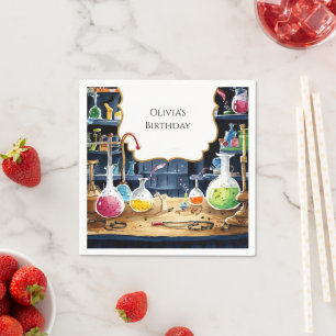 Fun Chemistry Lab Scientist Birthday Napkin