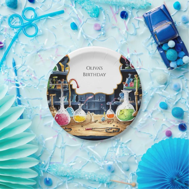 Fun Chemistry Lab Scientist Birthday Paper Plate (Party)