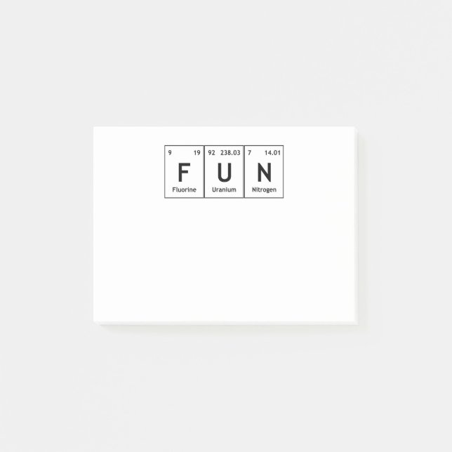 FUN Chemistry Periodic Table Words Elements Atoms Post-it Notes (Front)