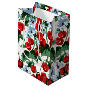 Fun Cherry Jubilee Design Vintage Cherries  Medium Gift Bag