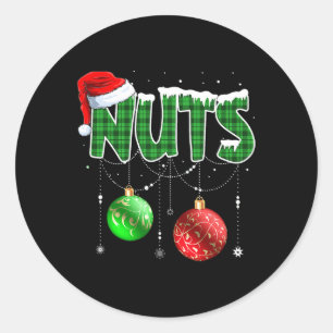 Fun Chest Nuts Christmas Matching Couple Chestnut Classic Round Sticker