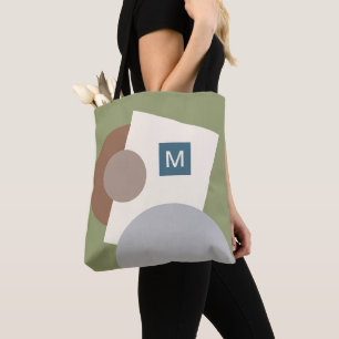 Fun Chic Abstract Geometric Circles Art Pattern Tote Bag
