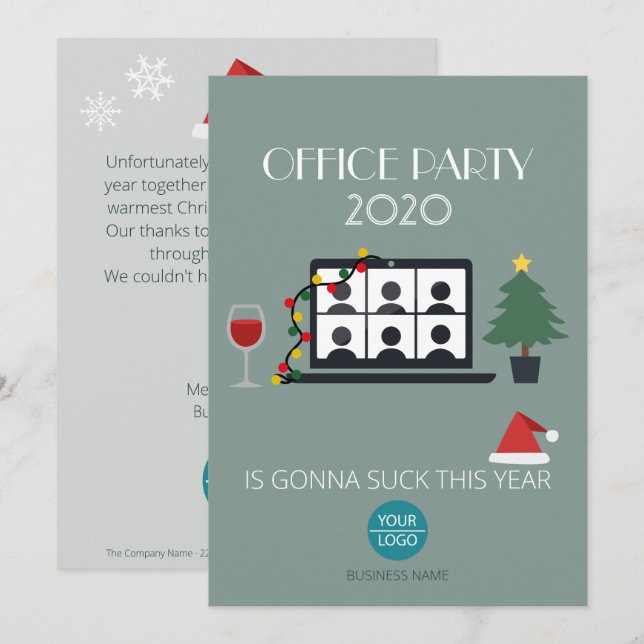 Fun chic Company & Business Christmas 2020 Holiday Card (Front/Back)