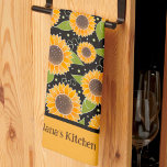 Fun Chic Customised Sunflower Floral Pattern  Tea Towel<br><div class="desc">Cute Personalised Sunflower Pattern Modern tea towel. Add your name of fun quote to this colourful floral towel. These cute kitchen towels are perfect to add some colour to your kitchen. Pair it with a bottle of wine and it makes a great personalised gift for friends, family, coworkers, neighbours, etc....</div>