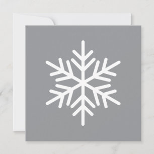 Fun Chic Festive Nordic Snowflake On Modern Grey Holiday Card