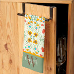 Fun Chic Floral Stylish Daisy Custom Monogram Name Tea Towel<br><div class="desc">Friend Chic Floral Heart Stylish Kitchen towel with Monogram Initial and Last Name. These unique kitchen towels are a perfect gift to celebrate a birthday, retirement, anniversary, housewarming party, wedding gift, etc…A fun way to celebrate any occasion. Pair it with a bottle of wine and it makes a great gift...</div>