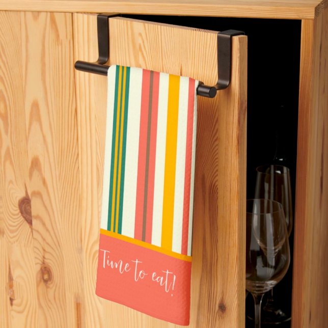 Fun Chic Floral Stylish Stripe Custom Quote Tea Towel (Creator Uploaded)