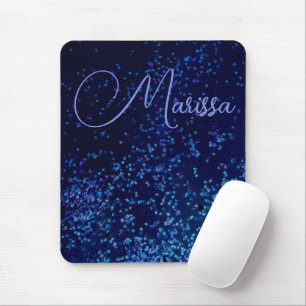 Fun Chic Personalised Confetti Blue Mouse Mat