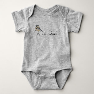 Fun Chickadee Cute little Bird Tracks Baby Bodysuit