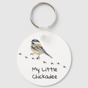 Fun Chickadee Cute little Bird Tracks Keychain