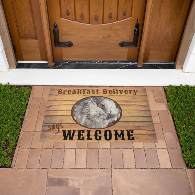 Fun Chicken Head Profile Placeholder Door Mat (Outdoor)