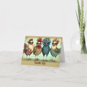 FUN CHICKEN THANK YOU Folded Thank You Card