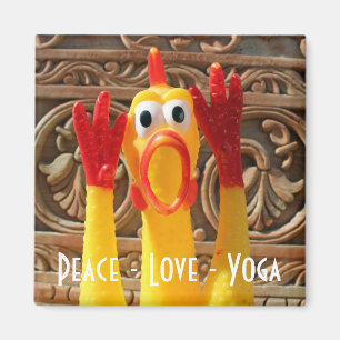 Fun Chicken Yoga Magnet! Magnet