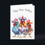 Fun Chickens Birthday Humour Card<br><div class="desc">Colourful chickens wearing sunglasses for birthday humour.
All text can be changed.</div>
