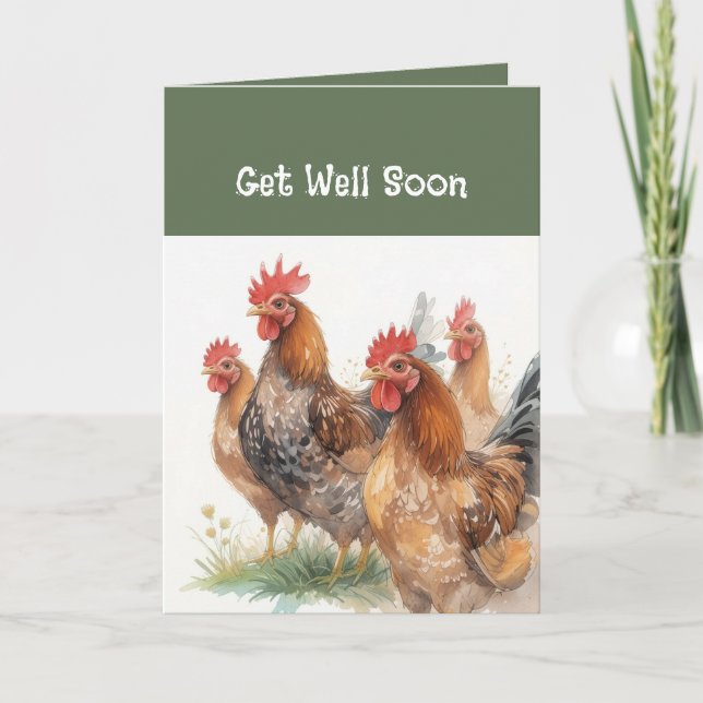 Fun Chickens from Group All of us Get Well Holiday Card (Front)
