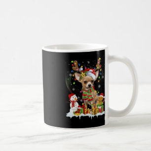 Fun Chihuahua Christmas Ugly Dog Santa Hat Lights Coffee Mug