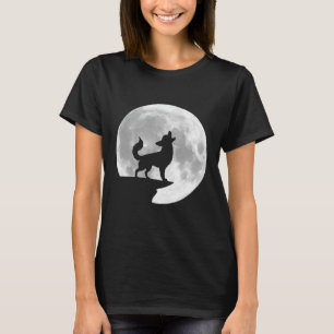 Fun Chihuahua Howling Full Moon Halloween T-Shirt