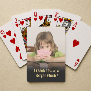 Fun Child Surprised at Royal Flush Photo Gift Playing Cards