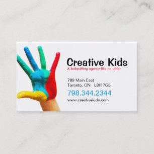 Fun Childcare and Babysitting Business Cards
