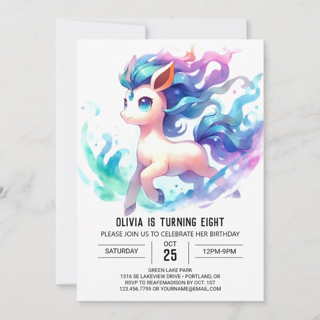  Fun Children Horse Birthday Invitation (Front)