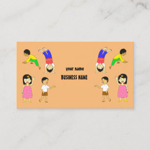 Fun Children Playing Design Daycare Babysitting Business Card