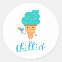 Fun Chill Summer Teal Ice Cream Chillin' Party