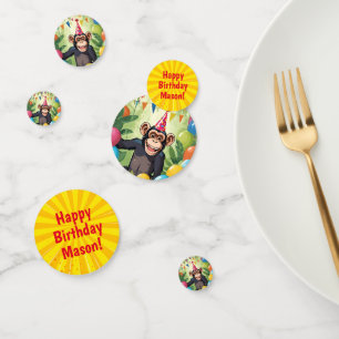 Fun Chimpanzee Kid's Wild Jungle Monkey Birthday Confetti