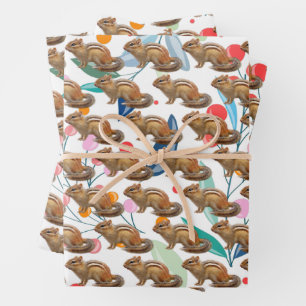 Fun Chipmunk Wrapping Paper Sheets 