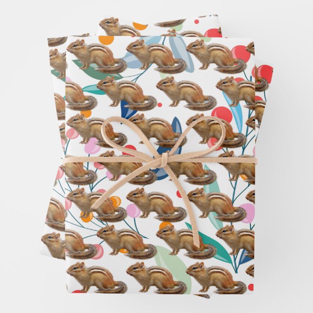 Fun Chipmunk Wrapping Paper Sheets  (In situ)