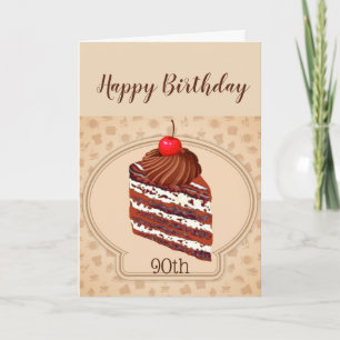 Fun Chocolate Cake 90th Birthday Card