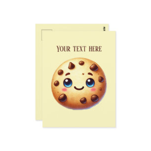 Fun chocolate chip add message  postcard