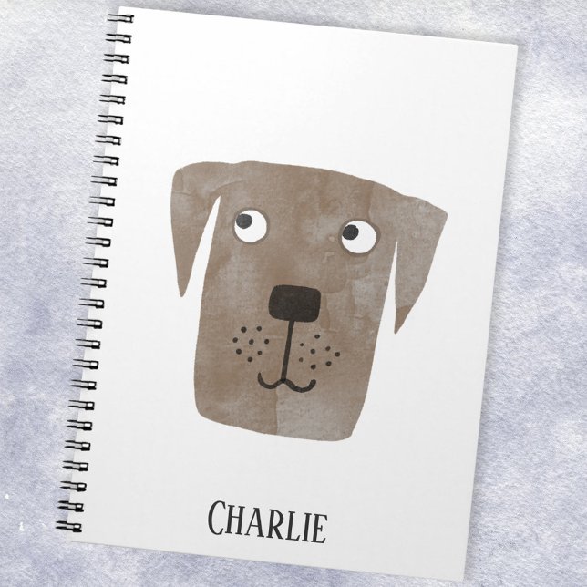 Fun Chocolate Labrador Retriever Dog Personalise Notebook (Creator Uploaded)