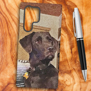 Fun Chocolate Labrador Retriever Watercolor  Samsung Galaxy Case